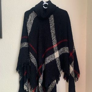 Black Cowl Neck Poncho